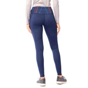 Pendleton navy blue heather leggings “crater lake” detail stitching